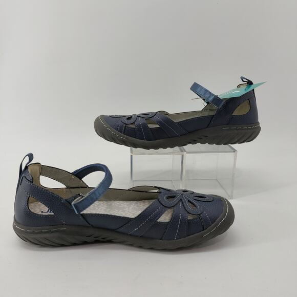 JBU Magnolia Navy Blue Mary Janes US 8M Flower Comfort - Picture 3 of 14